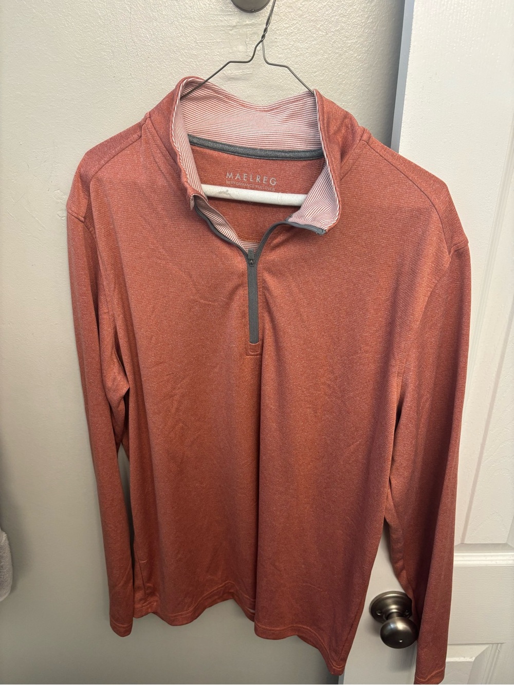 Men's Rust Orange Quarter-Zip Performance Shirt
